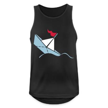 Sinking paper boat / paper titanic (3C) - Men's Breathable Tank Top - black - Front - Nick (188cm)