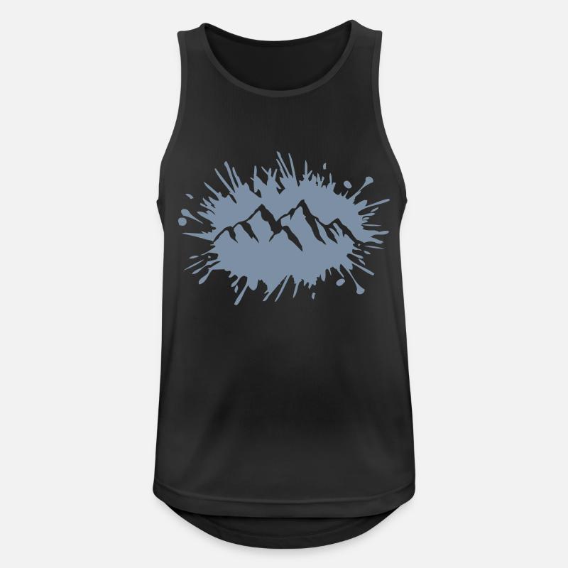 Paint splash drops mountains landscape - Men's Breathable Tank Top - black