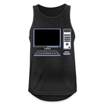 Computer Keyboard Mouse Screen - Men's Breathable Tank Top - black - Front - Nick (188cm)
