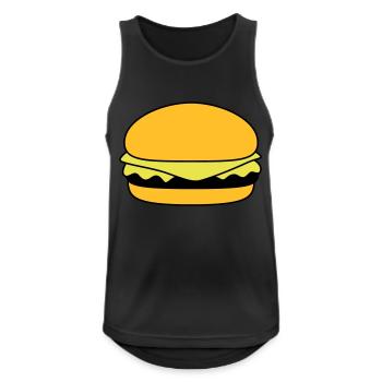 Burger 01 - Débardeur respirant Homme - noir - Devant - Nick (188cm)