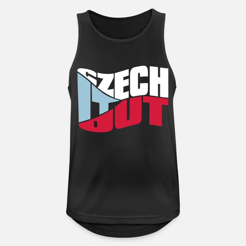 chech - Männer Tank Top atmungsaktiv - Schwarz
