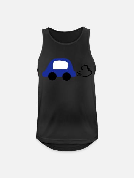 blue_car - Männer Tank Top atmungsaktiv - Schwarz