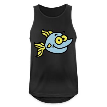 lustiger Fisch - Männer Tank Top atmungsaktiv - Schwarz - Vorne - Nick (188cm)