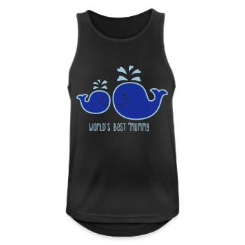 Wal - Mama - Kind - Fisch - worlds best mummy - 2C - Männer Tank Top atmungsaktiv - Schwarz - Vorne - Nick (188cm)