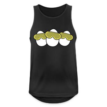 Funky Egg Crew - Men's Breathable Tank Top - black - Front - Nick (188cm)