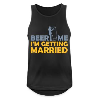 Beer Me Me marier - Débardeur respirant Homme - noir - Devant - Nick (188cm)