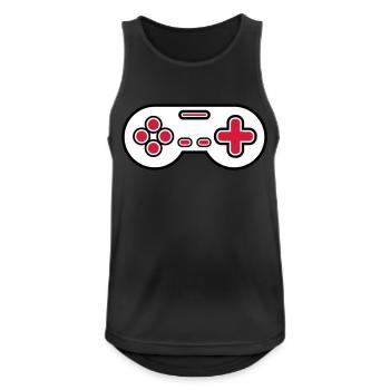 Alter Controller Retro Gamer - Männer Tank Top atmungsaktiv - Schwarz - Vorne - Nick (188cm)