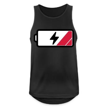 Akku low - Männer Tank Top atmungsaktiv - Schwarz - Vorne - Nick (188cm)