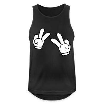 Comic Hands Peace Sign - Männer Tank Top atmungsaktiv - Schwarz - Vorne - Nick (188cm)