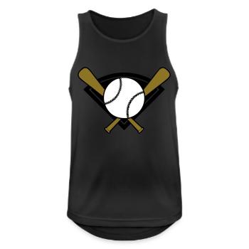 baseball_symbol_002 - Débardeur respirant Homme - noir - Devant - Nick (188cm)