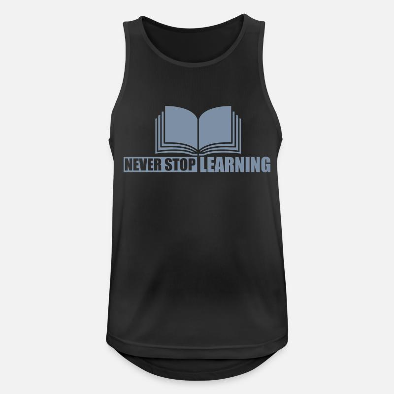 never stop learning quote - Men's Breathable Tank Top - black