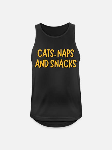 CATS NAPS AND SNACKS - Men's Breathable Tank Top - black