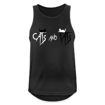 cats and tats Zitat - Männer Tank Top atmungsaktiv - Schwarz - Vorne - Nick (188cm)