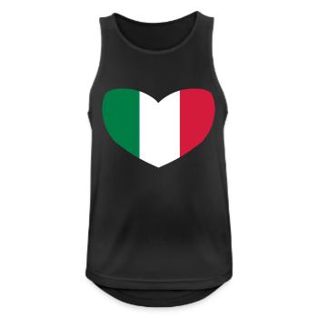 Italian Flag Heart - Men's Breathable Tank Top - black - Front - Nick (188cm)