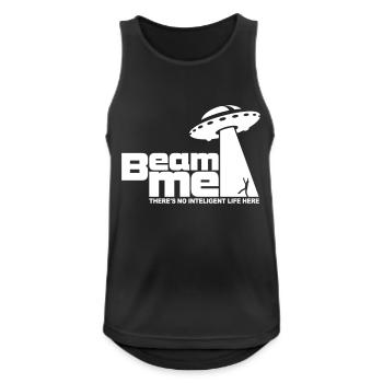 Beam me up! (+Text) No.2 - Männer Tank Top atmungsaktiv - Schwarz - Vorne - Nick (188cm)