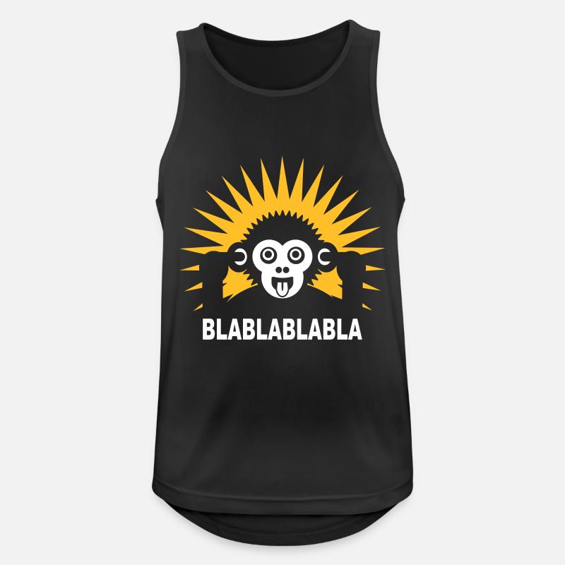 Blablablabla - Monkey babille avec un doigt dans - Débardeur respirant Homme - noir