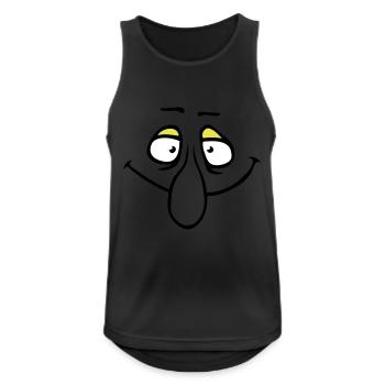 Face Big Nose Smile Grin Comic Cartoon - Men's Breathable Tank Top - black - Front - Nick (188cm)