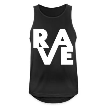 Rave Clothing EDM Music für Raver und DJ - Männer Tank Top atmungsaktiv - Schwarz - Vorne - Nick (188cm)