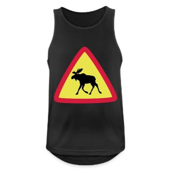 Elk warning 3clr - Men's Breathable Tank Top - black - Front - Nick (188cm)