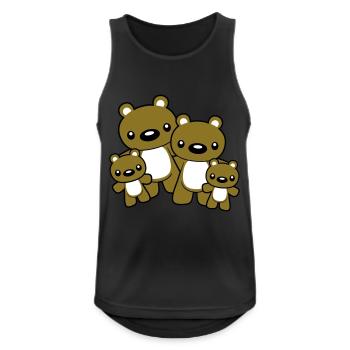 baeren familie mit 2 kindern kleine - Männer Tank Top atmungsaktiv - Schwarz - Vorne - Nick (188cm)