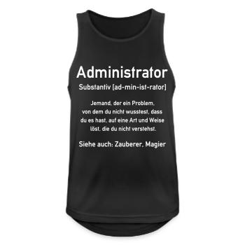 Administrator - Admin - In allen Vector Farben - Männer Tank Top atmungsaktiv - Schwarz - Vorne - Nick (188cm)