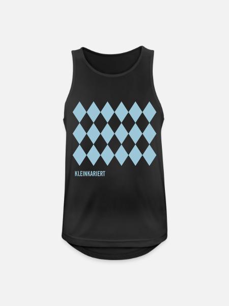 Kleinkariert - Männer Tank Top atmungsaktiv - Schwarz