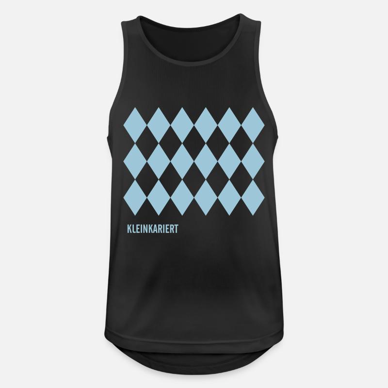Kleinkariert - Männer Tank Top atmungsaktiv - Schwarz