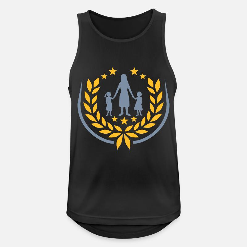 2 Töchter Mutter Lorbeerkranz - Männer Tank Top atmungsaktiv - Schwarz