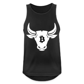 Bitcoin Crypto Bull Logo - Men's Breathable Tank Top - black - Front - Nick (188cm)