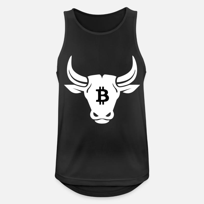 Bitcoin Krypto Bull Logo - Männer Tank Top atmungsaktiv - Schwarz