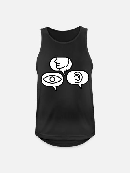 See Speak Hear Speech bubbles - Men's Breathable Tank Top - black