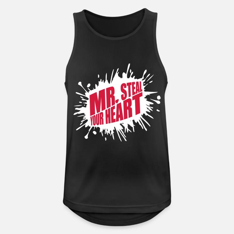 Mr steal your heart - Men's Breathable Tank Top - black