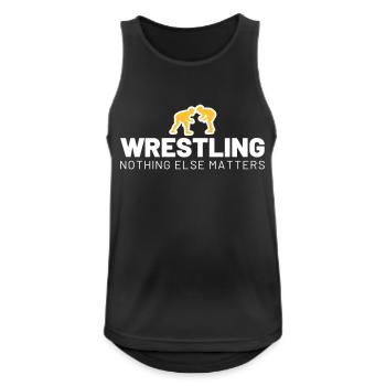 WRESTLING nothing else matters - Männer Tank Top atmungsaktiv - Schwarz - Vorne - Nick (188cm)