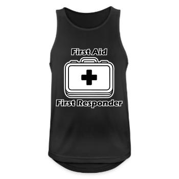 Medical Equipment - "First Aid, First Responder" - Men's Breathable Tank Top - black - Front - Nick (188cm)