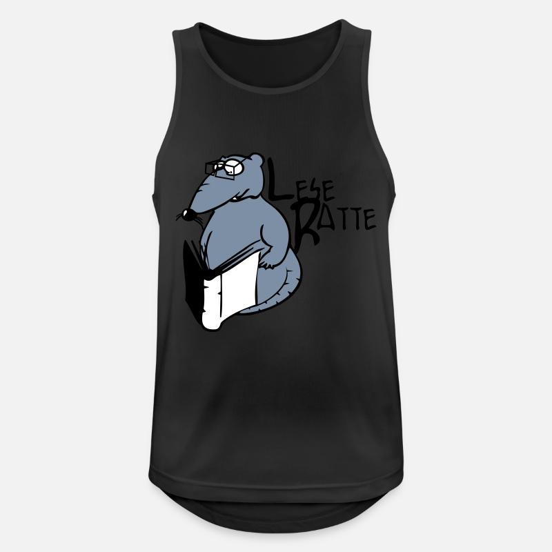 leseratte - Männer Tank Top atmungsaktiv - Schwarz