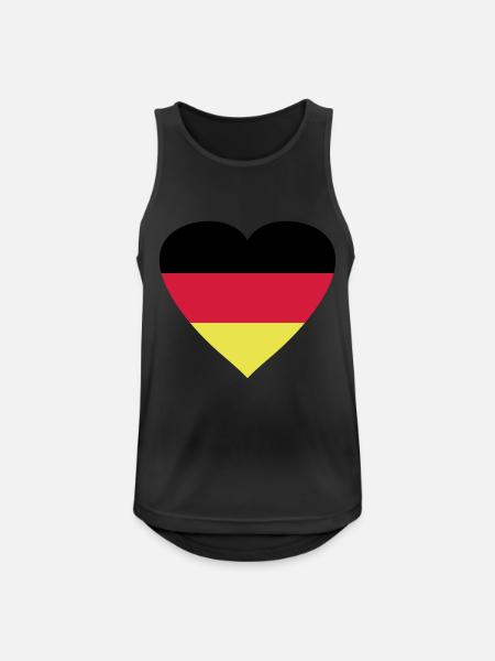 herz_deutschland2 - Männer Tank Top atmungsaktiv - Schwarz