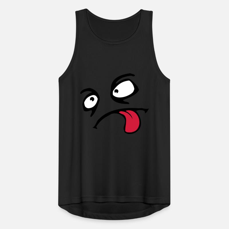 Komisches Comic Gesicht Cool Zunge Rausstrecken Männer Tank Top atmungsaktiv