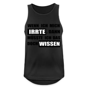 irren - Männer Tank Top atmungsaktiv - Schwarz - Vorne - Nick (188cm)