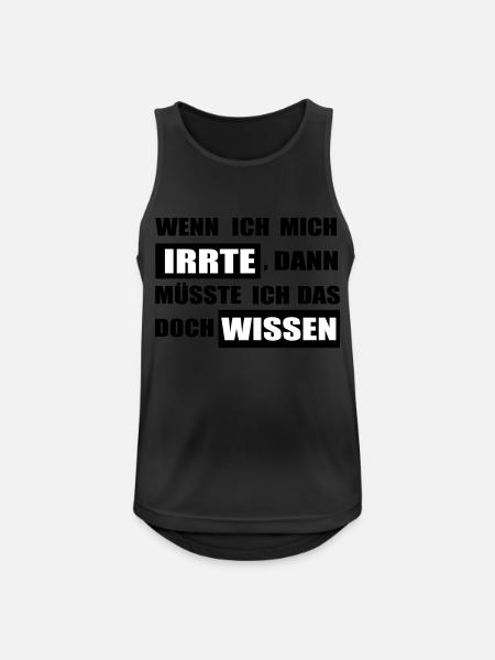 irren - Männer Tank Top atmungsaktiv - Schwarz