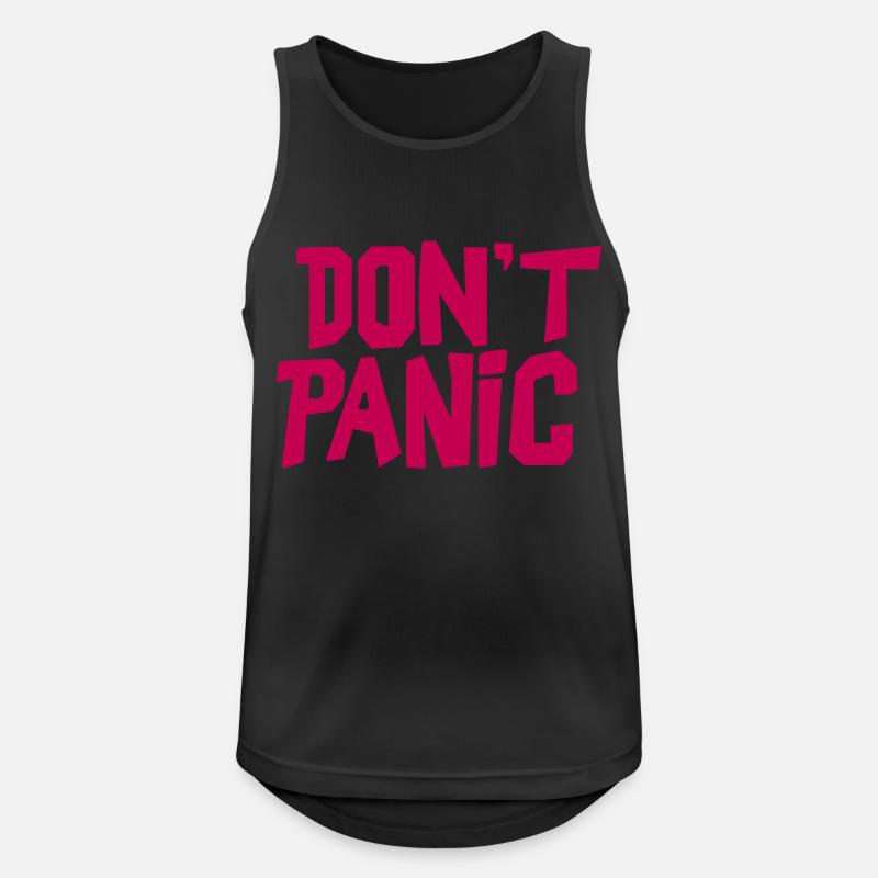 dont´ panic - Männer Tank Top atmungsaktiv - Schwarz