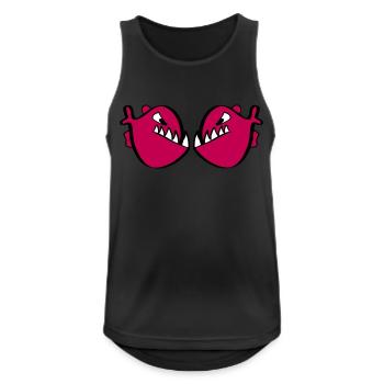 Rote Piranhas - Männer Tank Top atmungsaktiv - Schwarz - Vorne - Nick (188cm)
