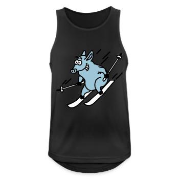 pistensau_02_c_3c - Men's Breathable Tank Top - black - Front - Nick (188cm)
