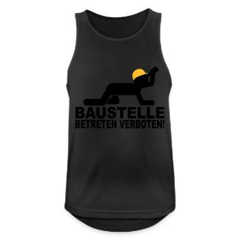 baustelle betreten verboten - Männer Tank Top atmungsaktiv - Schwarz - Vorne - Nick (188cm)