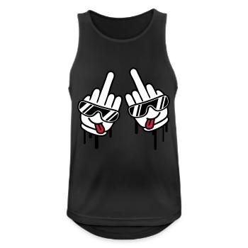Cool Fuck Off Hands - Männer Tank Top atmungsaktiv - Schwarz - Vorne - Nick (188cm)