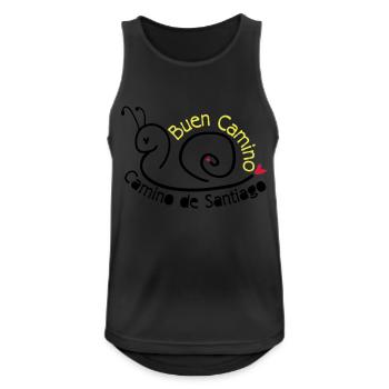 Camino de Santiago escargot - Débardeur respirant Homme - noir - Devant - Nick (188cm)