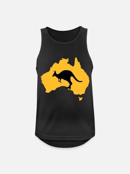 Australien - Männer Tank Top atmungsaktiv - Schwarz