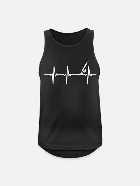 Herzschlag Windsurfen - Männer Tank Top atmungsaktiv - Schwarz