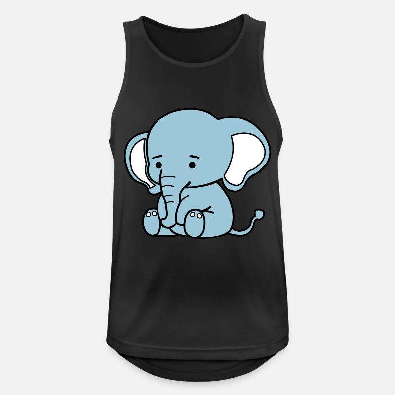 cute elephant - Männer Tank Top atmungsaktiv - Schwarz