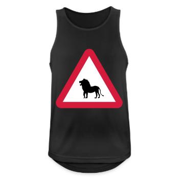 Caution Lion Warning - Men's Breathable Tank Top - black - Front - Nick (188cm)