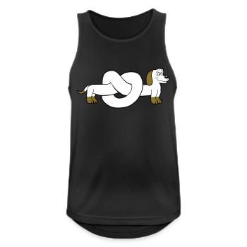 Hund Dackel Brezel Form Knoten Langer Körper Comic - Männer Tank Top atmungsaktiv - Schwarz - Vorne - Nick (188cm)